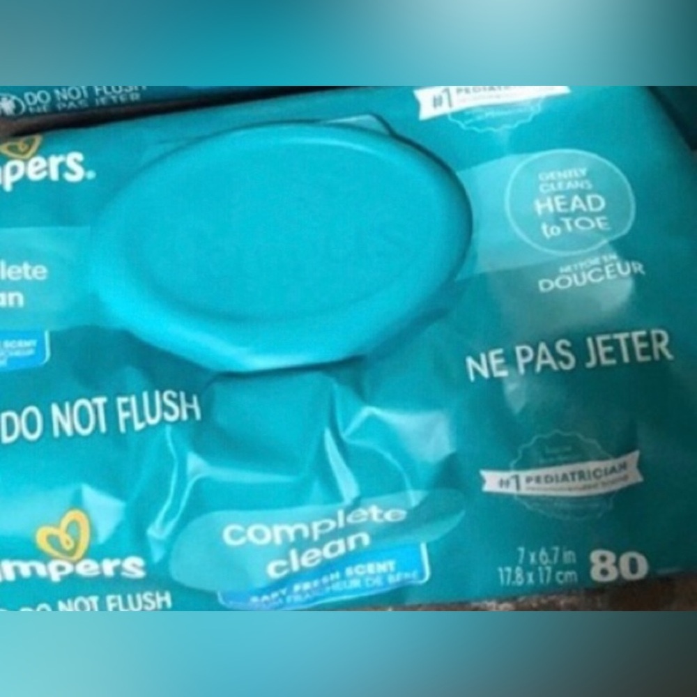 320 Pampers Complete Clean Baby Wipes In 4 Pop Top Packages Of 80 Wipes Each! - Picture 2 of 5